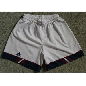 white Adidas athletic shorts